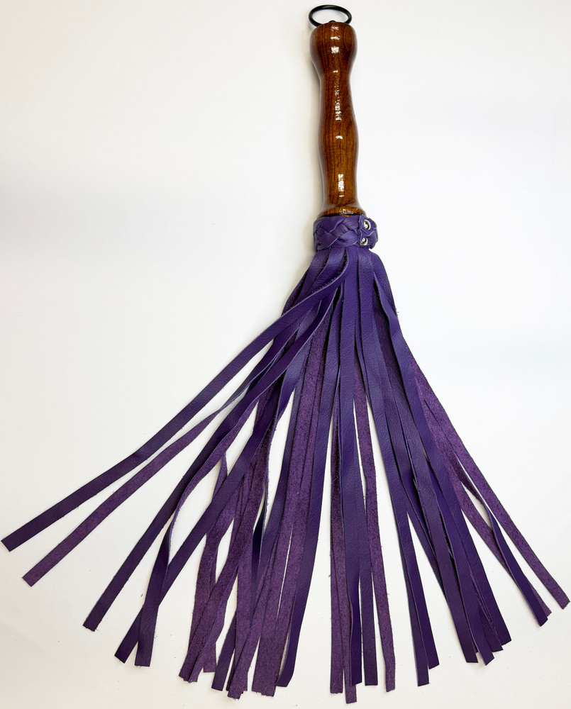 Walnut Handle Flogger Purple open