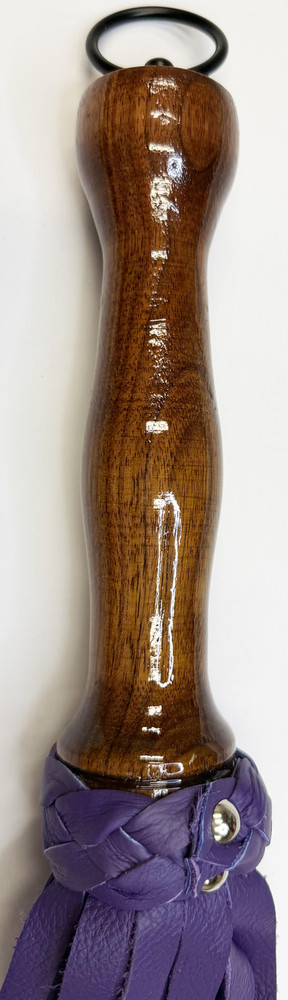 Walnut Handle Flogger Purple handle closeup