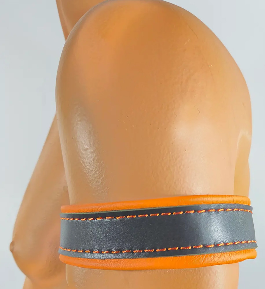 Adjustable Arm Band - Black on Orange
