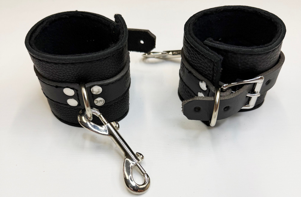 Black on black cuffs, front and back