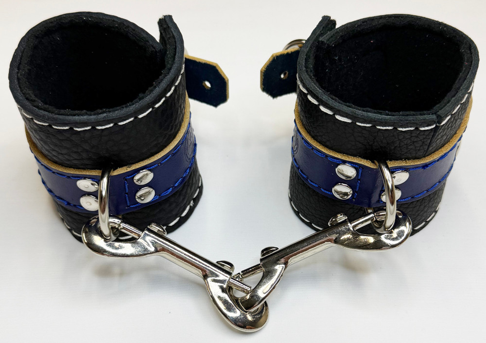 Black on blue cuffs, linked