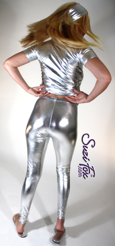 SILVER METAL LEGGINGS – ZUHE