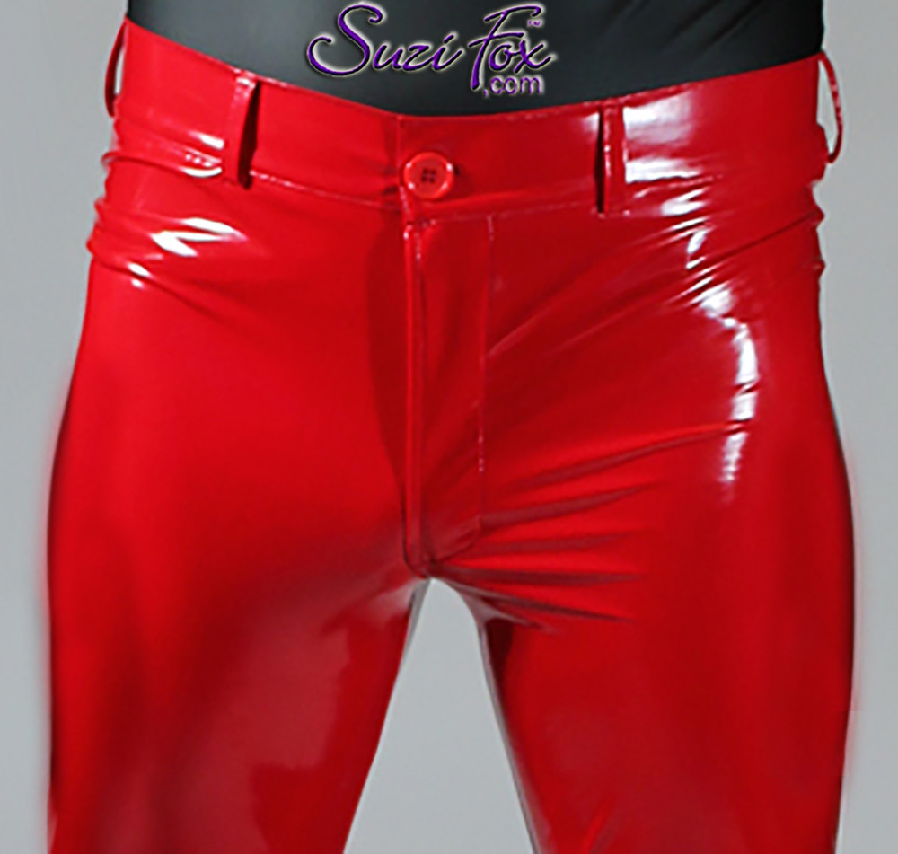 House of CB red vinyl trousers as seen on Olivia  Depop