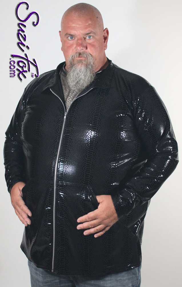 Men's Snake Embossed Leather Jacket