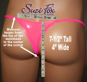 Tanga custom rear sizing, example 7.5" tall, 4" wide