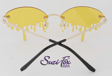 Retro Dripping Paint Oval Sunglasses yellow