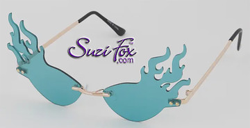 Flames sunglasses
Color: blue
2.5 X 5.8" Approx