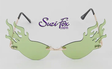 Flames sunglasses
Color: green
2.5 X 5.8" Approx