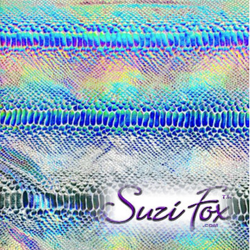 Iridescent silver hologram snake print spandex