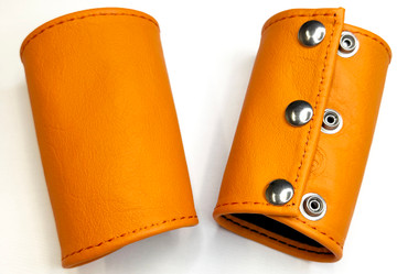 Orange - 4 inch (10.16 cm) length
100% leather Gauntlet (Arm Guard).
(price is for 1)
Worn on the wrist.