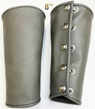 Dark Gray - 8 inch (20.32 cm) length
100% leather Gauntlet (Arm Guard).
(price is for 1)
Worn on the wrist.