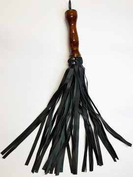 Walnut Handle Flogger Black and Green open