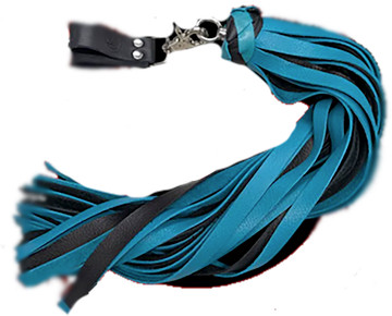 Finger Loop Flogger Turquoise-Black