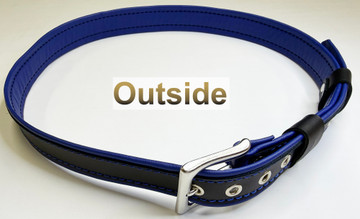 Black on Blue 100% leather belt