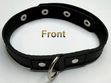 D-Ring collar, 100% fleece lined leather, adjustable.
Available in the following colors:
• Black
• Red
• White
• Dark Gray
• Green
• Orange
• Purple
• Turquoise
• Yellow