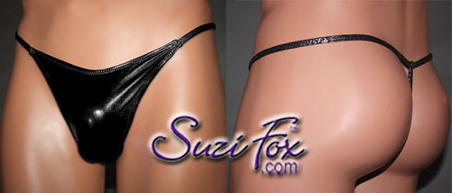 Mens Smooth/Flat Front, G-String thong with side ties in gold