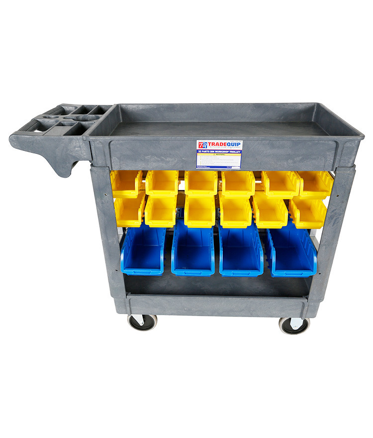 Workshop Trolley with Parts Bins | Mobile Tool & Small Parts Organiser ...
