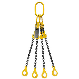 Grade 80 Chain Sling 16mm 4leg Effective Length C/W Clevis Type Grab Shortner And Clevis Self Locking Hook Tested 4M; Auslift 971644