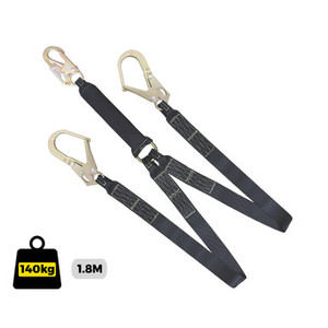 A durable Lanyard Double Hot Works (916142) featuring dual-leg heat-resistant webbing with snap hook and scaffold hook—designed for secure fall protection during welding, cutting, and hot work applications. A durable Lanyard Double Hot Works (916142) featuring dual-leg heat-resistant webbing with snap hook and scaffold hook—designed for secure fall protection during welding, cutting, and hot work applications.