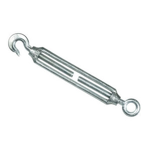 6mm cast steel turnbuckle with hook and eye ends—used for basic tensioning of wire, rope, or fencing in outdoor, DIY, and general rigging setups. 6mm cast steel turnbuckle with hook and eye ends—used for basic tensioning of wire, rope, or fencing in outdoor, DIY, and general rigging setups.