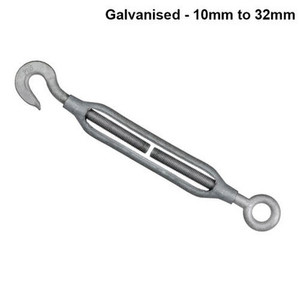 28mm forged galvanised JIS turnbuckle with hook and eye ends—designed for high-load applications in construction, industrial rigging, and marine environments. 28mm forged galvanised JIS turnbuckle with hook and eye ends—designed for high-load applications in construction, industrial rigging, and marine environments.