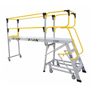 A Bailey Modular Access System (model FS13789) standing 1.10m high and 1m long, featuring a durable aluminum frame, anti-slip platform, and modular design, ideal for providing safe and stable elevated access in industrial and commercial environments. A Bailey Modular Access System (model FS13789) standing 1.10m high and 1m long, featuring a durable aluminum frame, anti-slip platform, and modular design, ideal for providing safe and stable elevated access in industrial and commercial environments.
