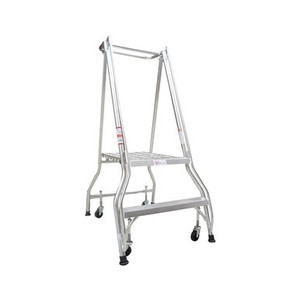 A 2-step platform ladder (model MONSTAR2) by Monstar, featuring a lightweight aluminum frame, 0.57m platform height, slip-resistant steps, and ergonomic handrails, designed for safe and stable elevated access in warehouses, offices, and home settings. A 2-step platform ladder (model MONSTAR2) by Monstar, featuring a lightweight aluminum frame, 0.57m platform height, slip-resistant steps, and ergonomic handrails, designed for safe and stable elevated access in warehouses, offices, and home settings.