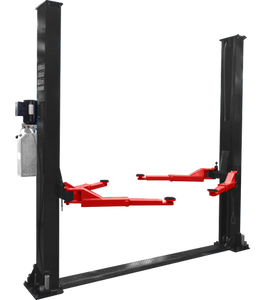 High-quality image of a Two Post Hoist (TLD4.0BP) with a 4,000KG capacity, featuring a clear-floor design, symmetric arms, and heavy-duty steel construction for workshop and garage use. High-quality image of a Two Post Hoist (TLD4.0BP) with a 4,000KG capacity, featuring a clear-floor design, symmetric arms, and heavy-duty steel construction for workshop and garage use.