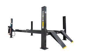 High-quality image of a Four Post Workshop Hoist (TL6.0PH) with a 6,000KG capacity, featuring a heavy-duty steel frame, hydraulic lifting system, and integrated safety locks for professional vehicle servicing. High-quality image of a Four Post Workshop Hoist (TL6.0PH) with a 6,000KG capacity, featuring a heavy-duty steel frame, hydraulic lifting system, and integrated safety locks for professional vehicle servicing.