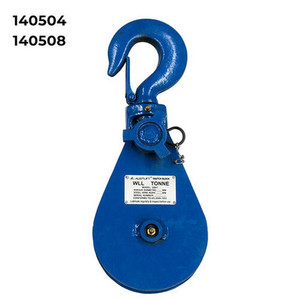 Snatch Block with 75mm sheave and hook head—rated to 250kg and compatible with 6mm steel wire rope for light lifting, load redirection, and general rigging tasks. Snatch Block with 75mm sheave and hook head—rated to 250kg and compatible with 6mm steel wire rope for light lifting, load redirection, and general rigging tasks.