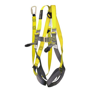 A robust Tradesman Plus Harness (915002TA) featuring a 1.8m shock-absorbing lanyard, T/A karabiner, padded shoulder and leg straps, and reinforced D-rings—designed for safe and comfortable use in industrial and construction settings. A robust Tradesman Plus Harness (915002TA) featuring a 1.8m shock-absorbing lanyard, T/A karabiner, padded shoulder and leg straps, and reinforced D-rings—designed for safe and comfortable use in industrial and construction settings.