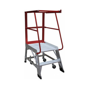 A 2-step Monstar order picker ladder with a 0.57m high platform, featuring a steel frame, anti-slip steps, safety rails, and rear castor wheels, ideal for safe and efficient stock access in small spaces. A 2-step Monstar order picker ladder with a 0.57m high platform, featuring a steel frame, anti-slip steps, safety rails, and rear castor wheels, ideal for safe and efficient stock access in small spaces.