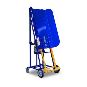 A manual rugged bin lifter with a steel frame, hand winch, and castor wheels, designed to lift 120L and 240L wheelie bins up to 150kg into larger waste containers in light commercial and industrial settings. A manual rugged bin lifter with a steel frame, hand winch, and castor wheels, designed to lift 120L and 240L wheelie bins up to 150kg into larger waste containers in light commercial and industrial settings.