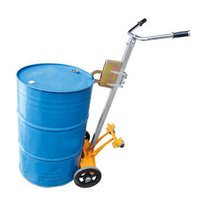 A 450kg drum truck trolley with a steel frame, ergonomic handle, curved cradle, and heavy-duty wheels, designed to move full 205L drums in warehouses, workshops, and industrial facilities. A 450kg drum truck trolley with a steel frame, ergonomic handle, curved cradle, and heavy-duty wheels, designed to move full 205L drums in warehouses, workshops, and industrial facilities.