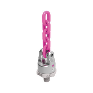 A RUD PP-VIP PowerPoint swivel lifting point with UNC thread, featuring a 360° rotatable ring and forged construction, designed for safe, multi-directional lifting with imperial-thread compatibility. A RUD PP-VIP PowerPoint swivel lifting point with UNC thread, featuring a 360° rotatable ring and forged construction, designed for safe, multi-directional lifting with imperial-thread compatibility.