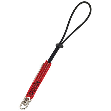 A durable Tool Attachment Elastic with Webbing Swivel (27cm) featuring a flexible elastic design with a swivel head—engineered for secure attachment of medium-weight tools with a safe working load (SWL) of 10kg.