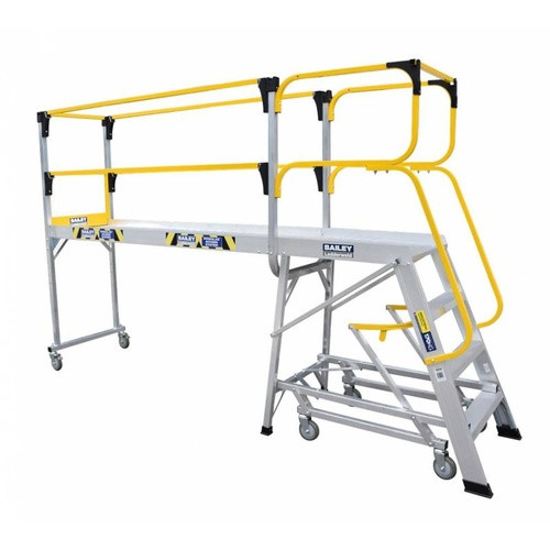 A Bailey Modular Access System (model FS13789) standing 1.10m high and 1m long, featuring a durable aluminum frame, anti-slip platform, and modular design, ideal for providing safe and stable elevated access in industrial and commercial environments.
