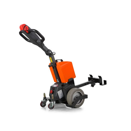 A 1-tonne rated electric walkie tow tractor (model TE10) featuring a reinforced steel frame, compact maneuverable design, ergonomic handle, and powerful electric drive system, ideal for efficient material transport in warehouses, factories, and logistics centers.