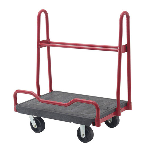 A black OEASY A-Frame Panel Cart (model RT4422) featuring a reinforced steel frame, A-frame design for sheet and panel transport, ergonomic handle, and 200mm PP castors for smooth and secure movement, ideal for construction sites, warehouses, and industrial applications.
