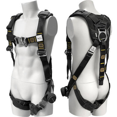 A rugged Maxi Harness Pro Rigger (915030S) featuring stainless steel fittings, reinforced D-rings, quick-release buckles, and padded shoulder and leg straps—engineered for secure and comfortable rigging tasks.