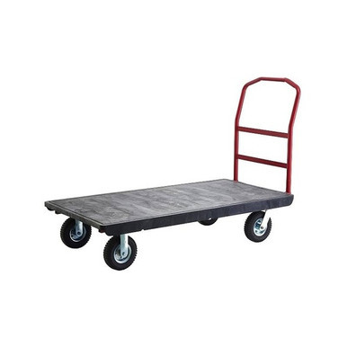 A 900kg rated heavy-duty platform trolley featuring a reinforced steel frame, large non-slip platform, and 200mm pneumatic castors for superior maneuverability on rough and uneven surfaces.