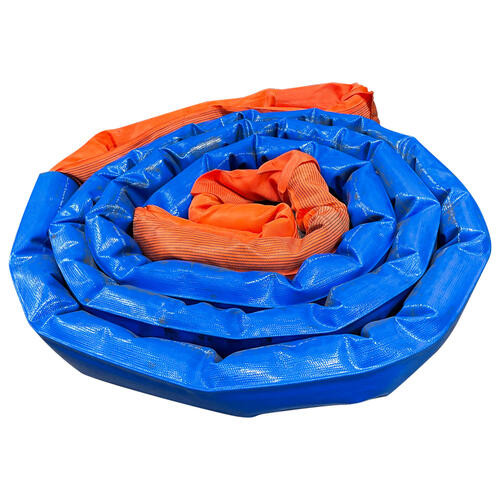 80T towing sling with protective sleeve and reinforced eyes—8 metres long. Ideal for industrial, mining, and transport recovery tasks. Product code: 980808.