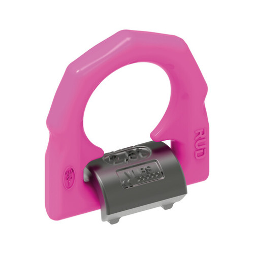 A high-strength RUD VLBS Load Ring, featuring a weld-on base and 3D pivoting safety ring, designed for secure lifting and lashing of heavy loads in industrial applications.