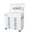 Heavy duty, white coloured, truck tool box, lid open, facing left, silver handles with rubber grip protection