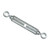 5mm commercial-grade turnbuckle with eye/eye ends—made from cast steel for reliable tensioning of light-duty rigging, cables, and general-purpose tie-downs. 5mm commercial-grade turnbuckle with eye/eye ends—made from cast steel for reliable tensioning of light-duty rigging, cables, and general-purpose tie-downs.