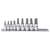 SOCKET RAIL 1/4" & 3/8"DR 9PC INHEX METRIC