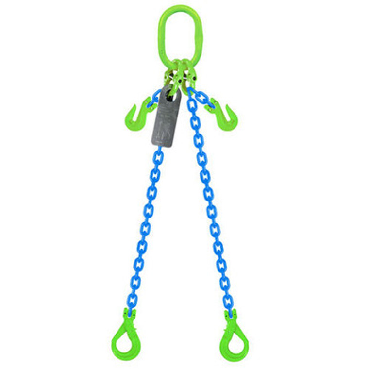 Grade 100 Chain Sling 13mm 2leg Effective Length C/W Clevis Type Grab Shortner And Clevis Self Locking Hook Tested 1M; Austlift 953321 Grade 100 Chain Sling 13mm 2leg Effective Length C/W Clevis Type Grab Shortner And Clevis Self Locking Hook Tested 1M; Austlift 953321