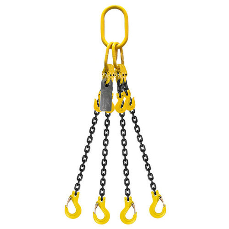 Grade 80 Chain Sling 16mm 4leg Effective Length C/W Clevis Type Grab Shortner And Clevis Sling Hook Tested 3M; Austlift 961643