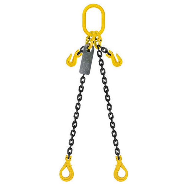 Grade 80 Chain Sling 6mm 2leg Effective Length C/W Clevis Type Grab Shortner And Clevis Self Locking Hook Tested 2M; Austlift 950622