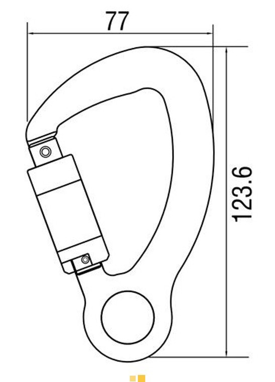 Snap Hook Steel Triple Action Gate Opening 19.5mm; Austlift 916811